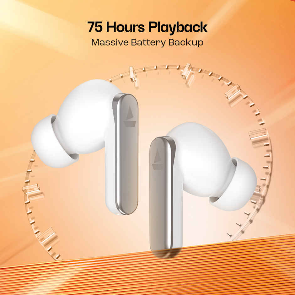 boAt Airdopes 301 TWS Earbuds With 75H Playtime | Quad Mics Enx Tech Beast Mode For Gaming | Arctic Whisper