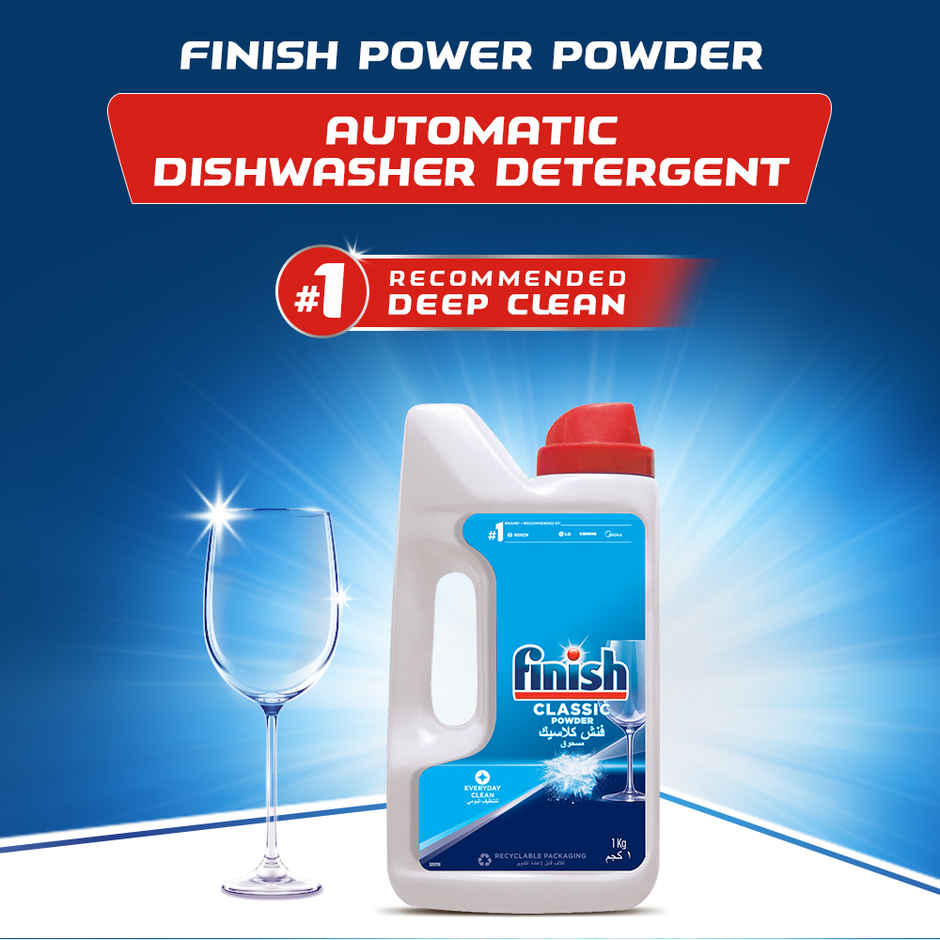 Finish Dishwasher Detergent Powder (1kg) & Finish Dishwasher Salt (2kg) Combo