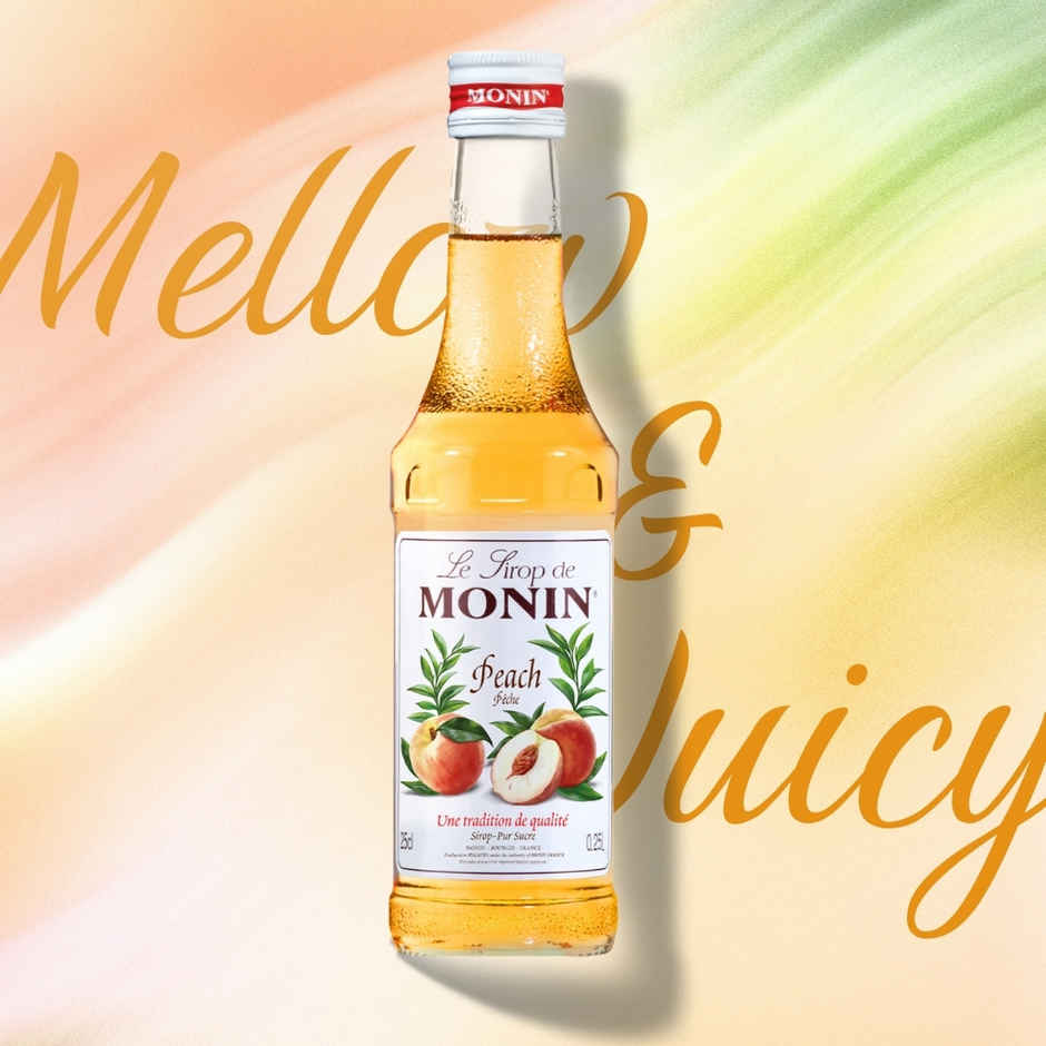 Monin Peach Syrup for Cocktail |Mocktails |Mixers