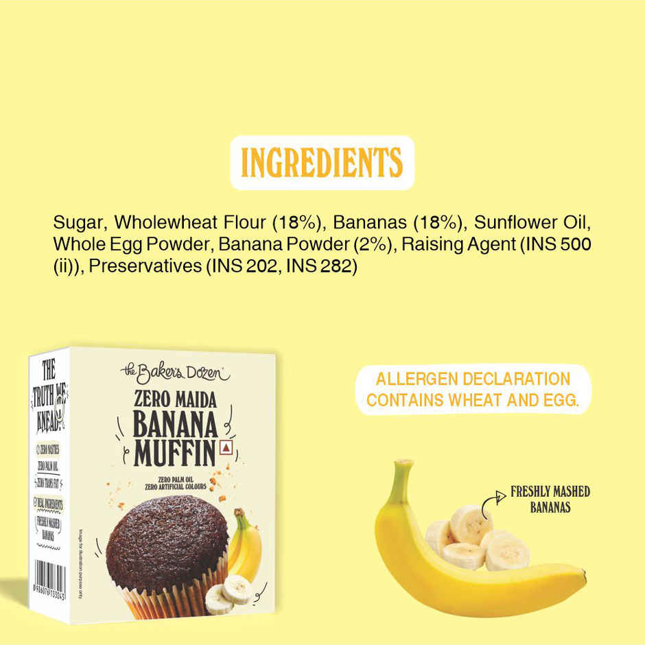The Baker'S Dozen Zero Maida Banana Muffin