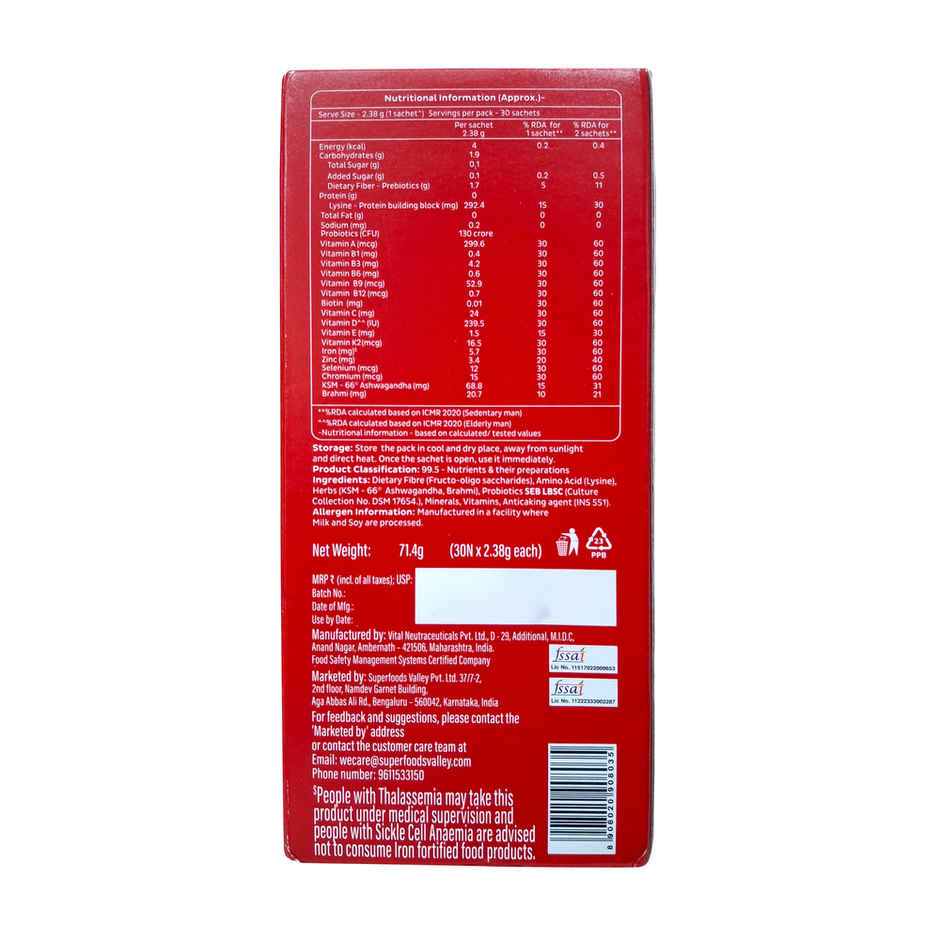 Good Monk 50+ Vitamin&Probiotic Mix | Boosts Energy | Bone & Gut Health | For Age 50+ | 30 Sachets