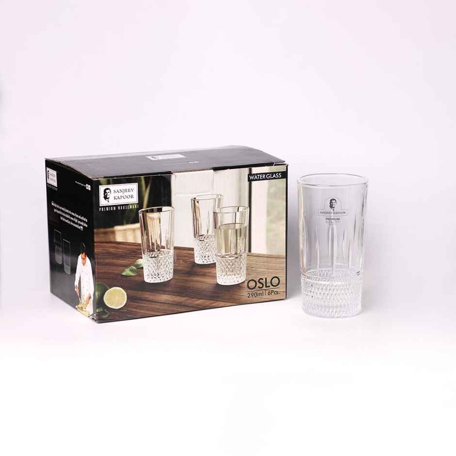 Sanjeev Kapoor Oslo Water Glass 290 ml - Set Of 6 Pcs