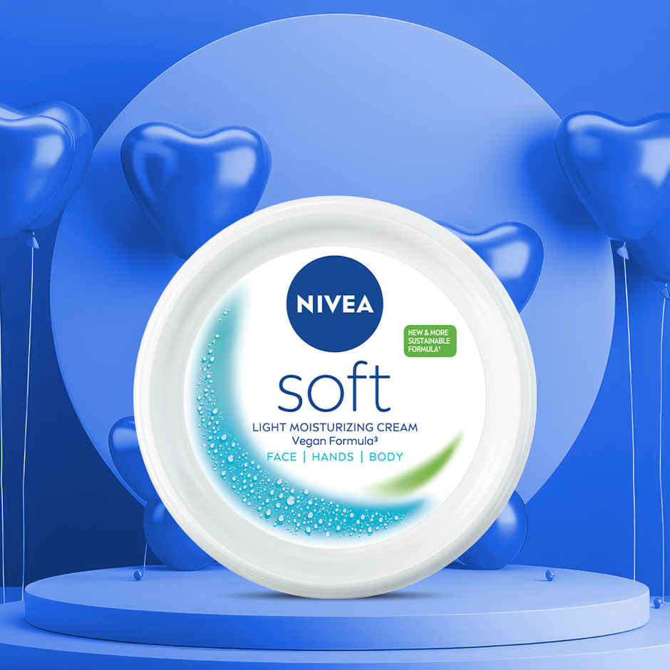 NIVEA Soft Light Moisturizer for Face, Hand & Body, Non-Greasy Cream for Instant Hydration