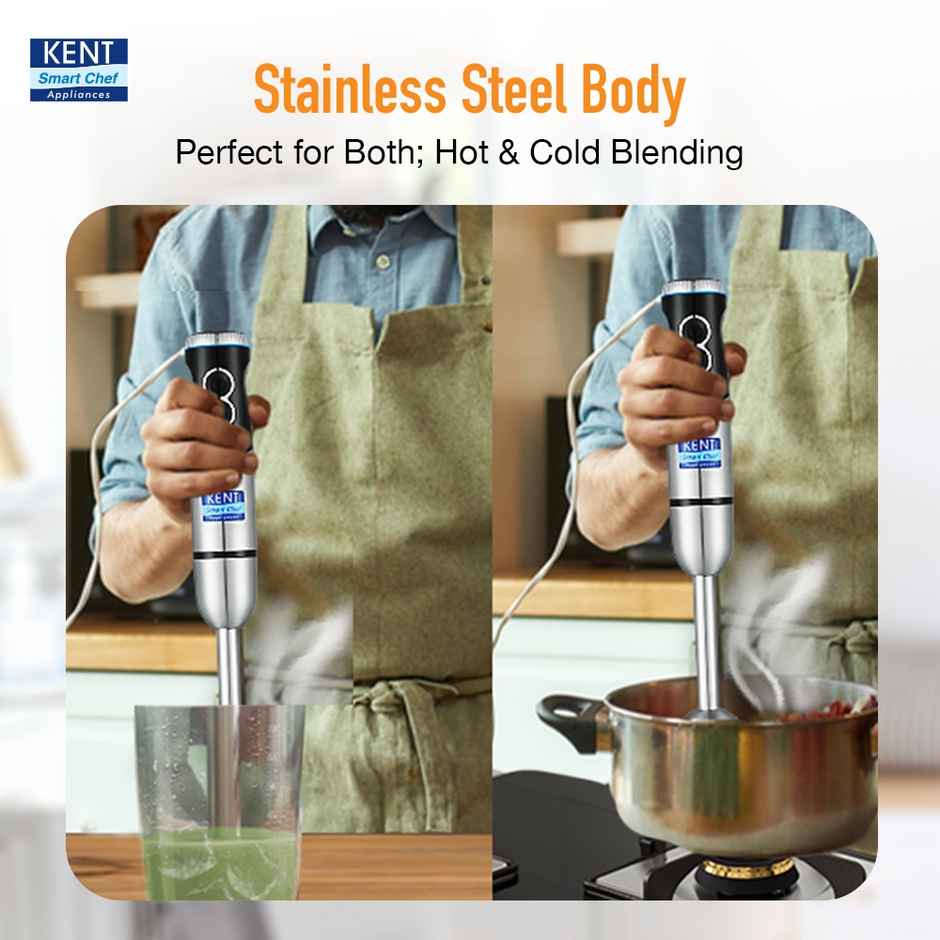 Kent Ss Hand Blender 450W | Variable Speed Control | Turbo Switch For Fast Blending ,- Silver