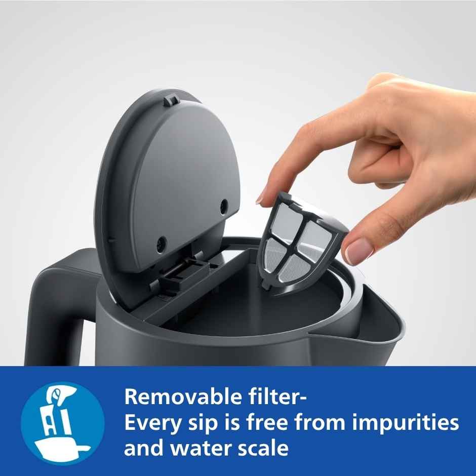 Philips HD9314/90 Double Walled Kettle 1.7L 1800W Charcoal Grey