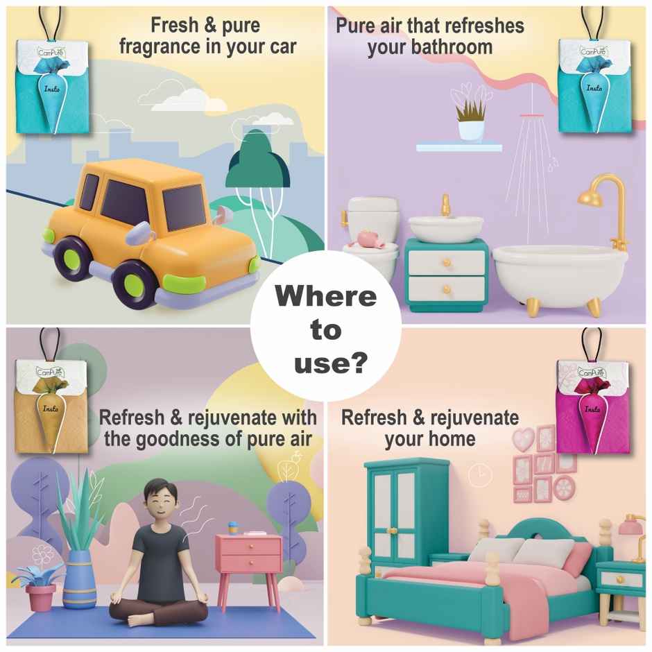 Campure Camphor Kapur Car Air Freshener Insta Cone | Pack of 3