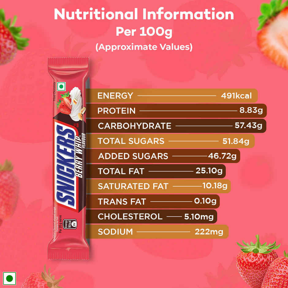 Snickers Berry Whip Creamy Peanut Chocolate Bar