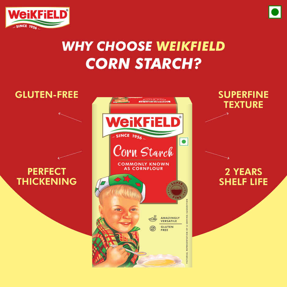 Weikfield Corn Starch Powder| Gluten-Free Cornflour for Baking| Perfect Thickening