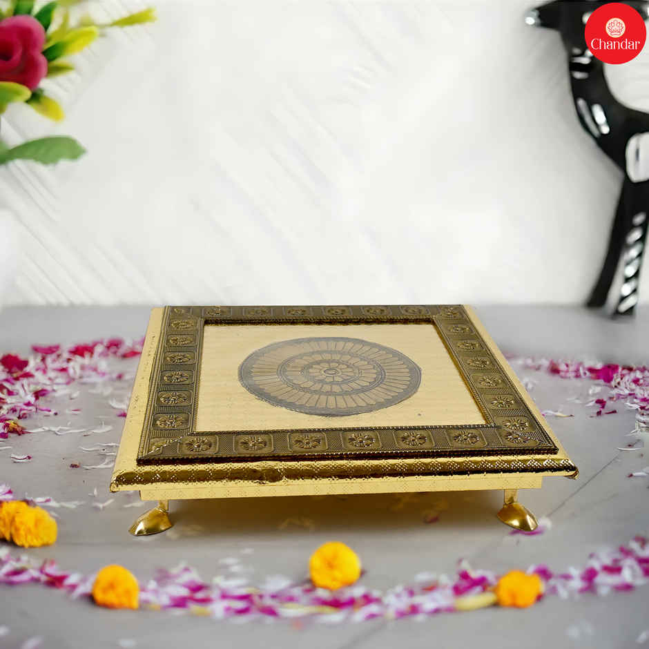 Meenakari Design Puja Chowki | 12 Inch | Chandar