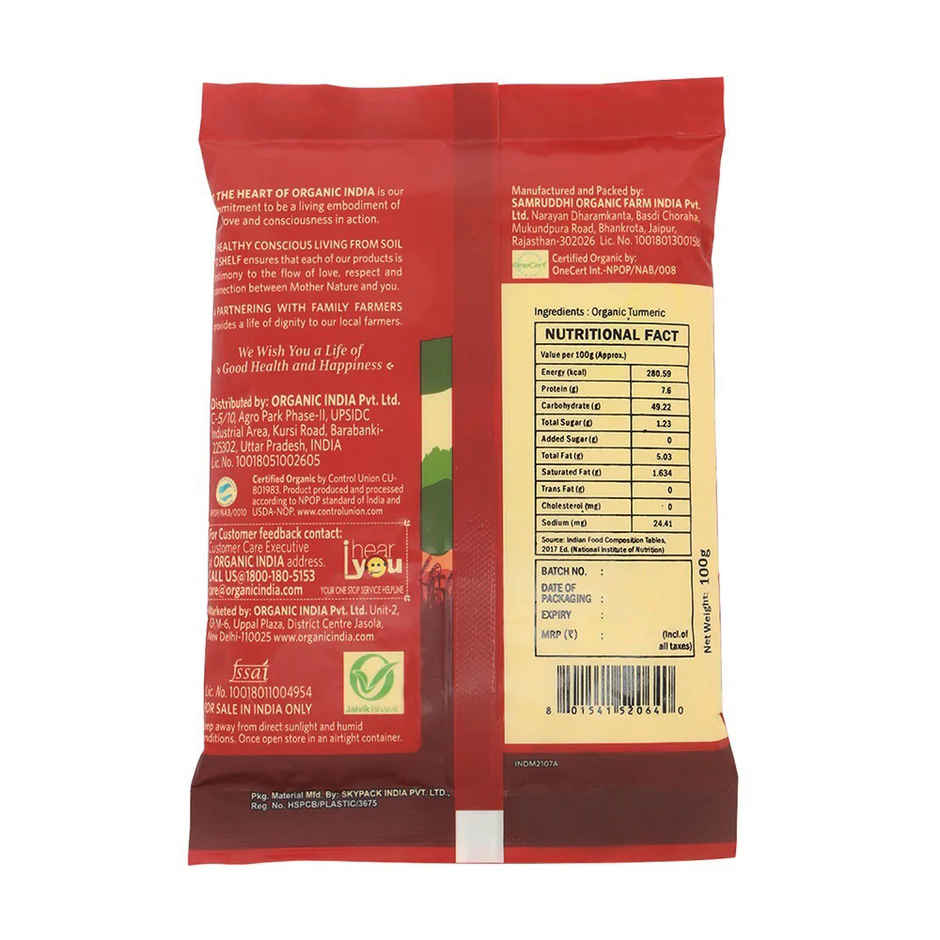 A TATA Product - Organic India Turmeric Powder - Certified Organic