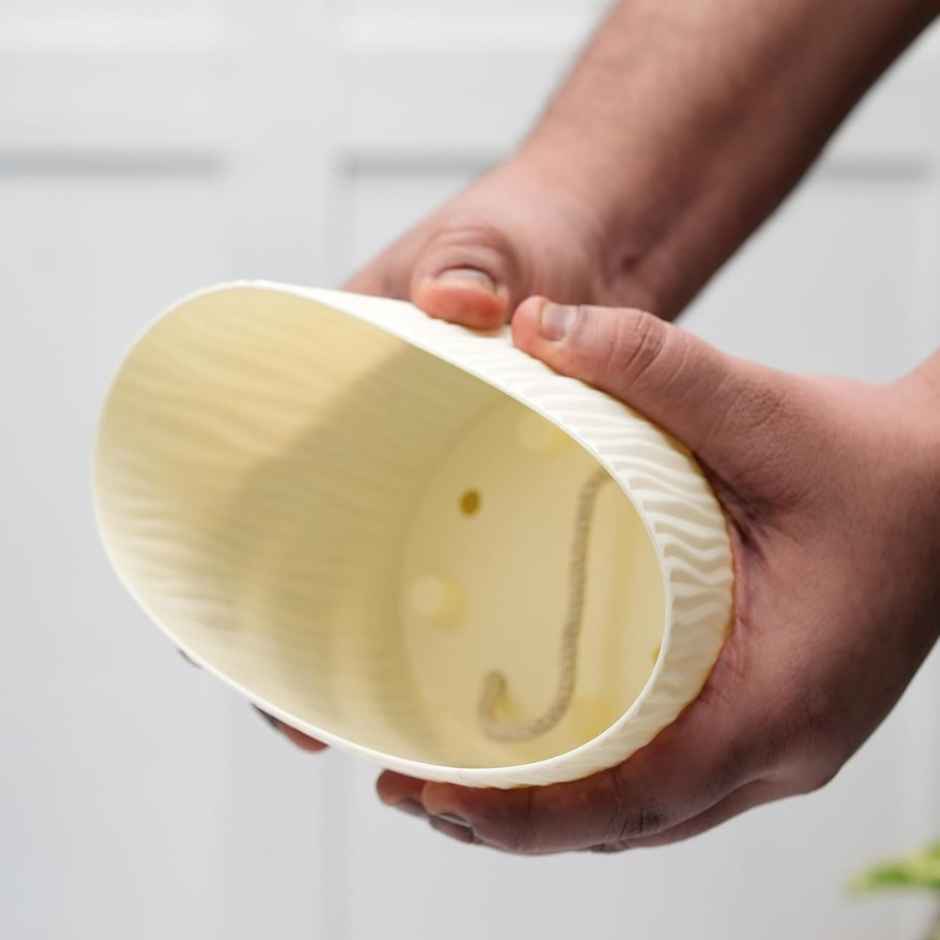 Nurturing Green - Self Watering Pots for Plants | Set of 10 | Ivory | Size: 14cm x 12.5cm