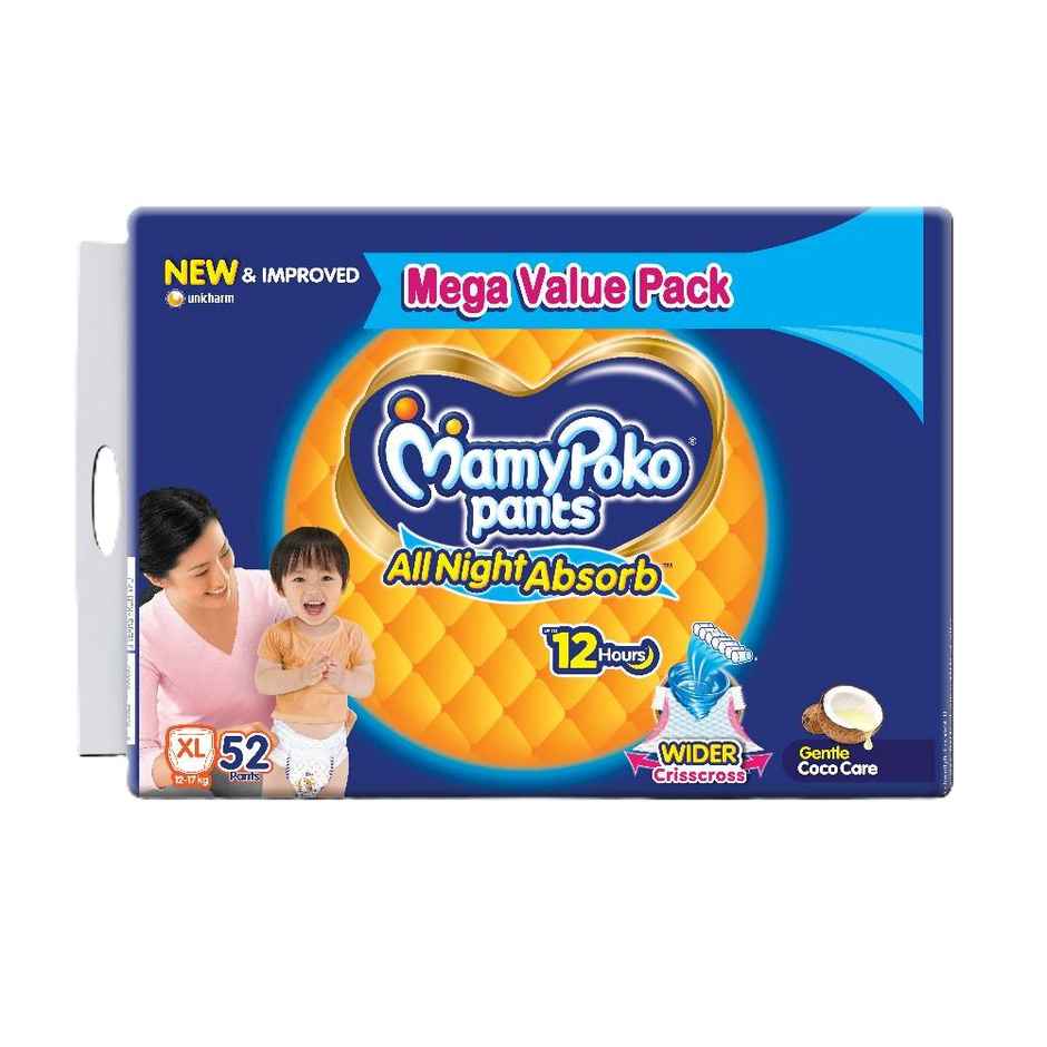Mamypoko Pants All Night Absorb Pant-Style Baby Diapers | Size XL (12-17 kg)