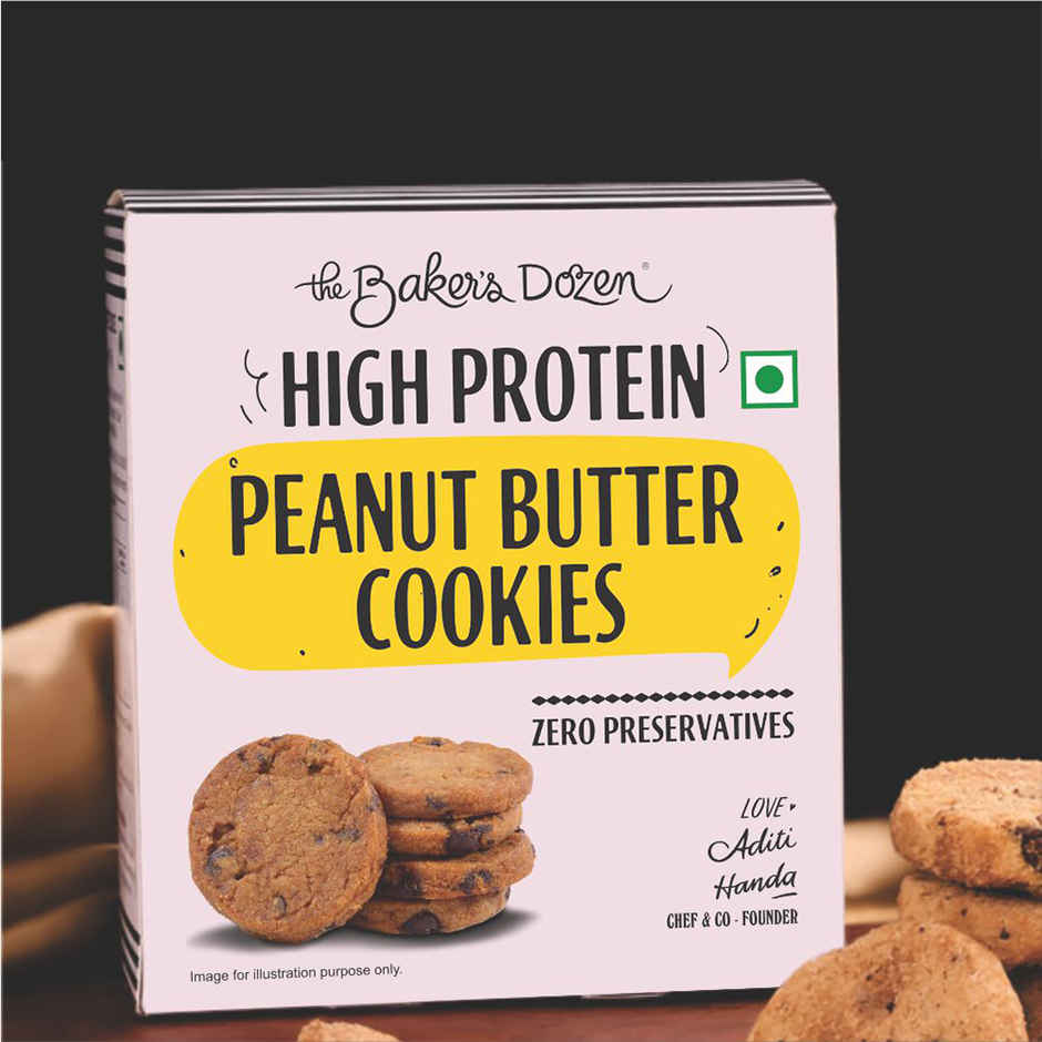 The Baker's Dozen Peanut Butter Cookies | High Protein Cookies | Premium Biscuit Handmade Cookies