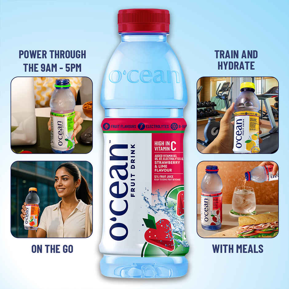 O'cean Beverages Strawberry and lime Water