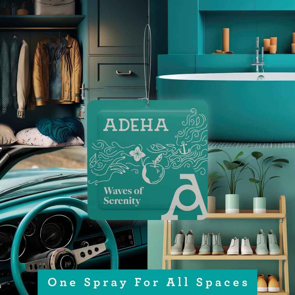 Kleenest Natural Floor Cleaner Tropical Breeze, Plant Based Kids & Pet Friendly (1.5l) & Adeha Air Freshener Waves Of Serenity Pouch (20g) Combo