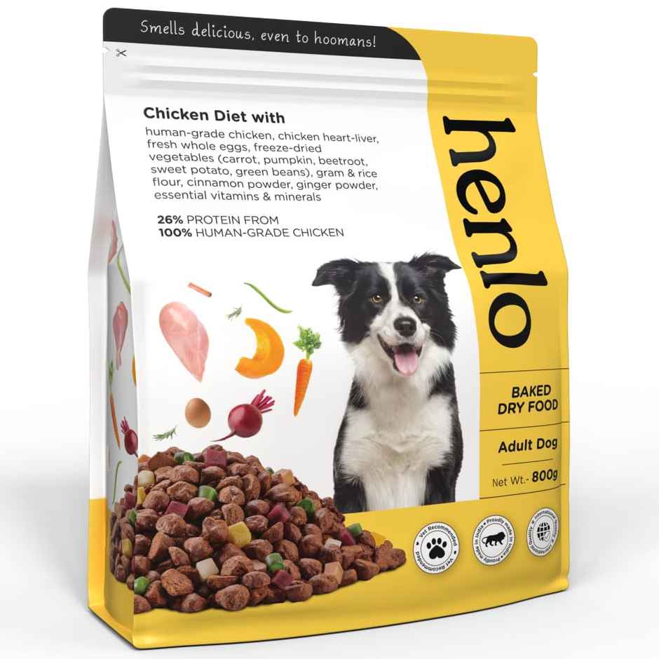Henlo Chicken & Vegetable Baked Dry Dog Food for Adult Dogs| Pet food | Kibble| Adult Dog Food