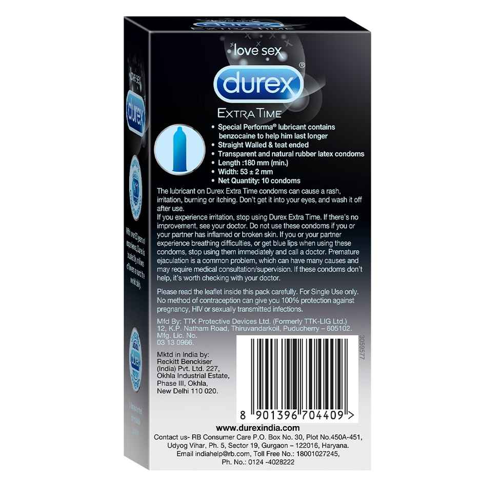 Durex Extra Time Condom | Long|Last Condoms