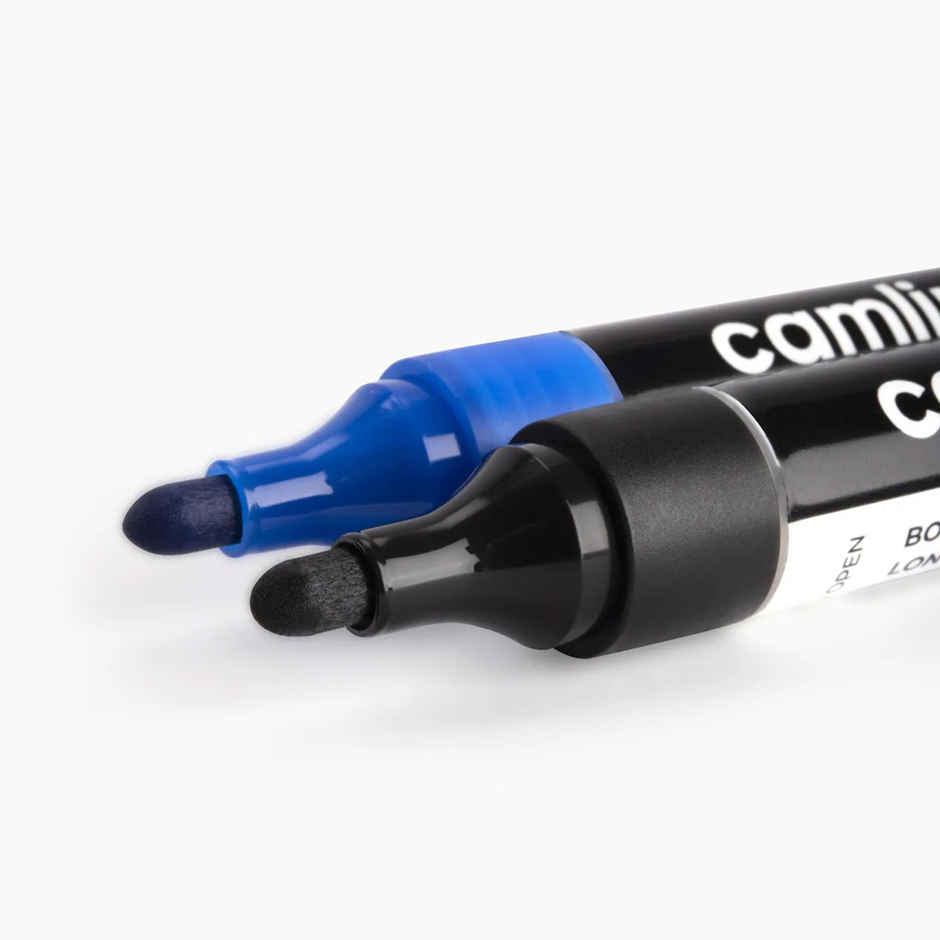 Camlin Whiteboard Marker - Pack Of 2 Assorted Colors (Black, Blue)