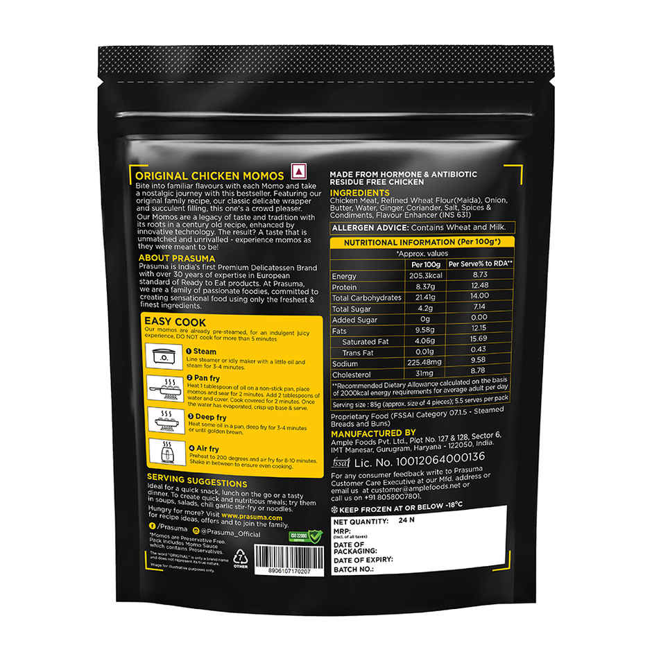 Prasuma Momos Original Chicken(24pc) & Prasuma Spicy Chicken Momos(10pc) Combo