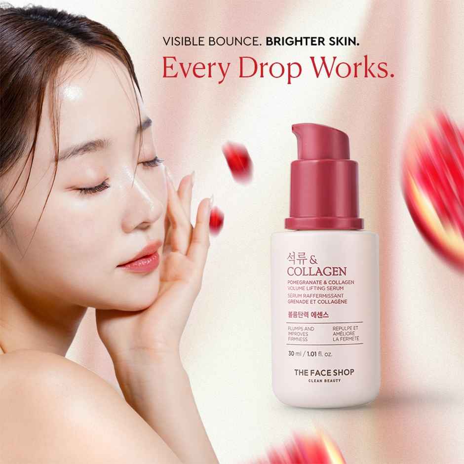 The Face Shop Pomegranate And Collagen Serum, With Hyaluronic Acid, For Skin Firming