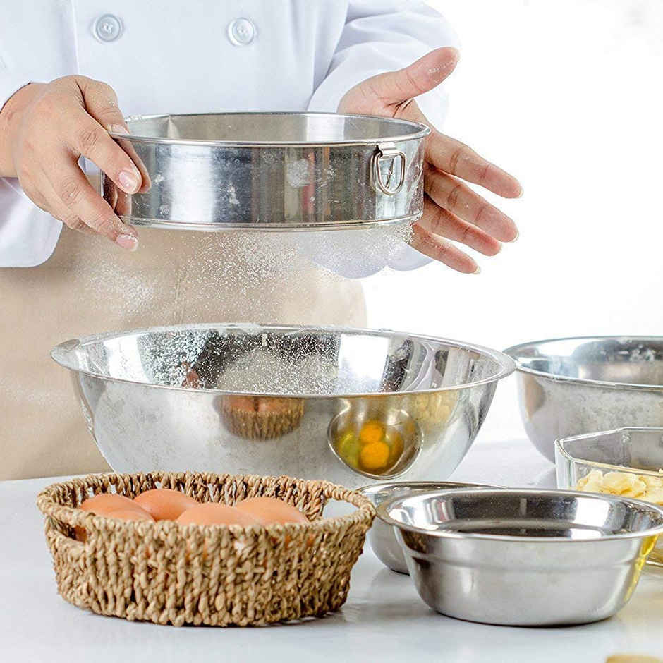 SE7EN Stainless Steel Atta Chalni - 9 Inch