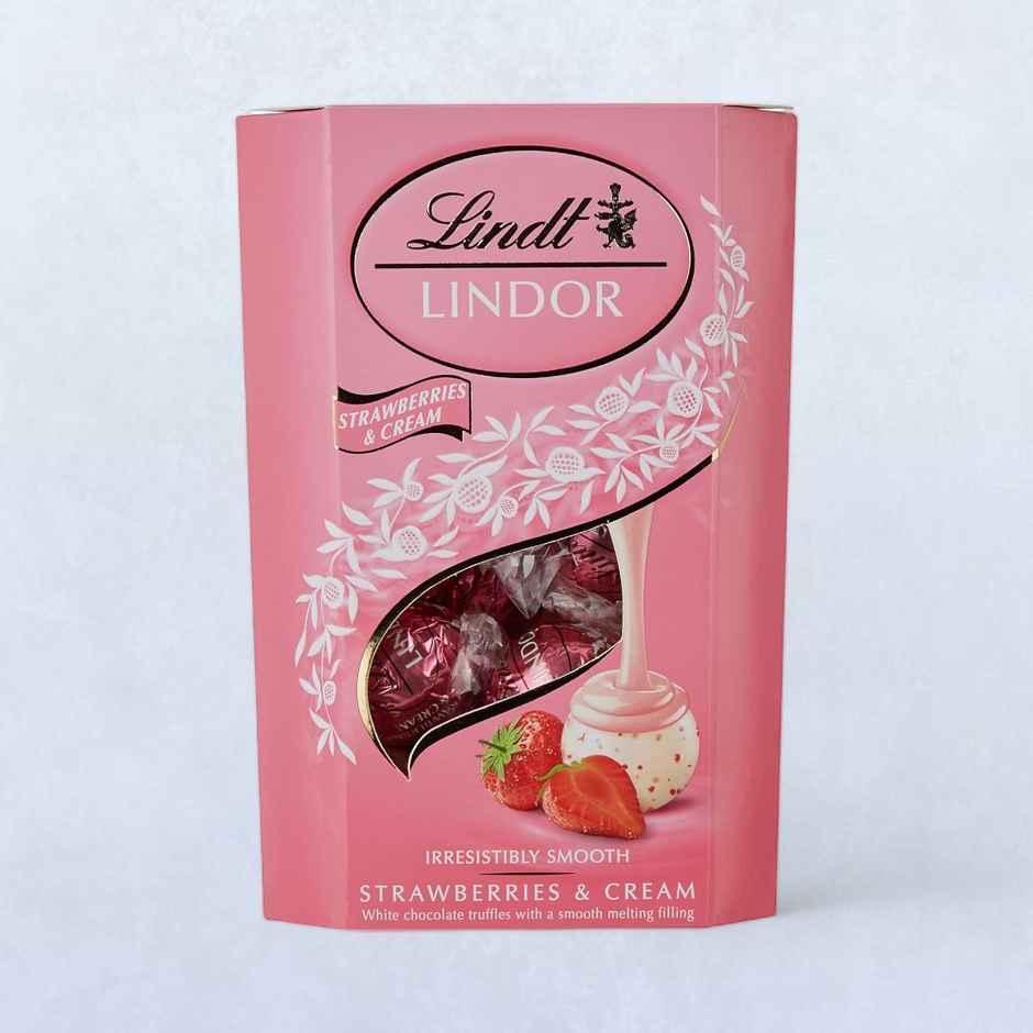 Lindt Lindor White Chocolate Truffles - Strawberries & Cream