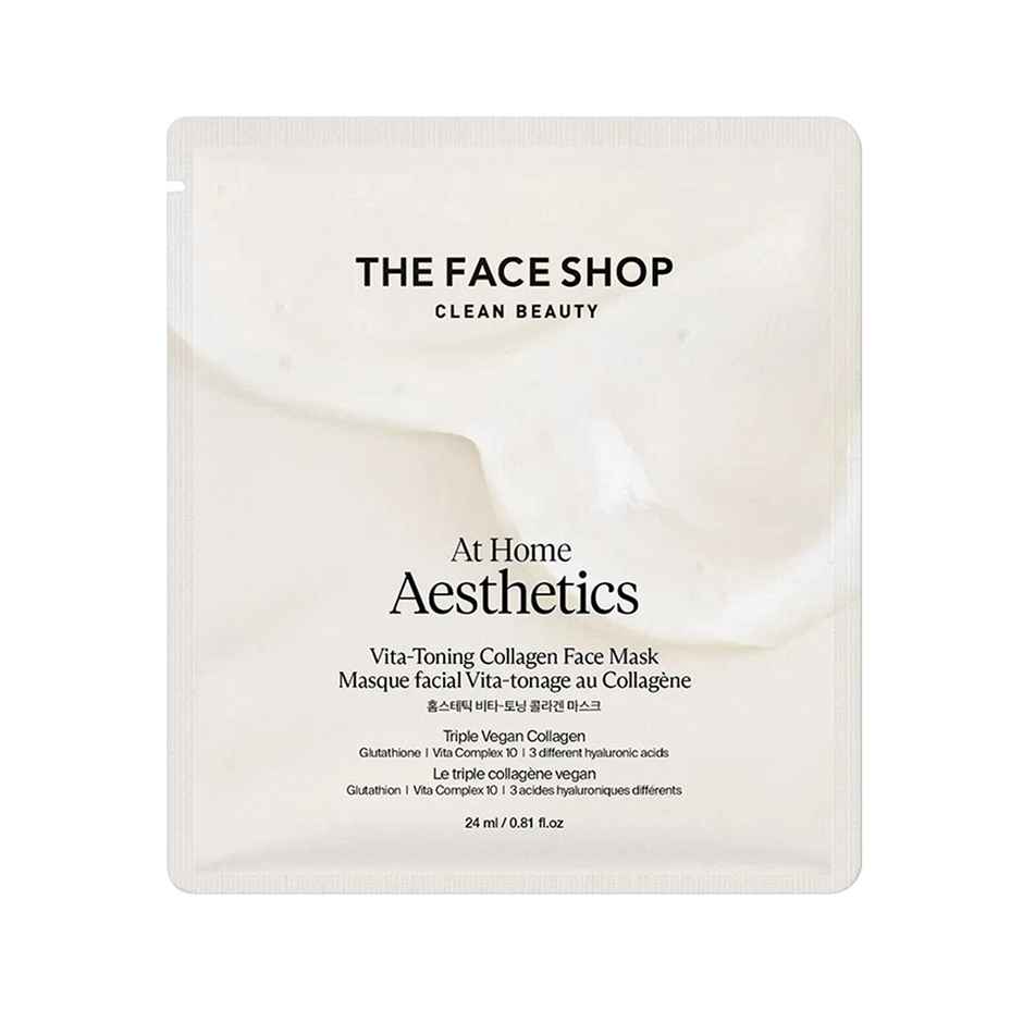 The Face Shop Vita-Toning Collagen Face Mask With Glutathione & Hyaluronic Acid