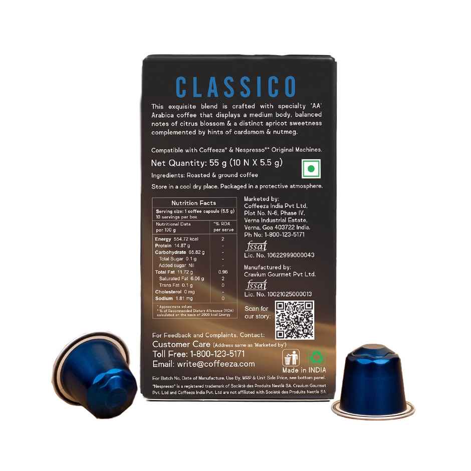 Coffeeza Classico Coffee capsules Box Of 1 | 10 Capsules
