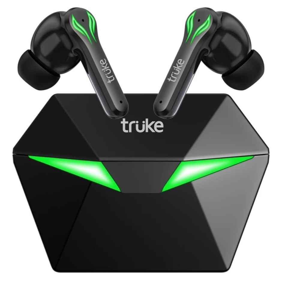 truke BTG1 Truly Wireless Bluetooth Earbuds with Game Mode, 48H Playtime, 13mm Drivers- Black