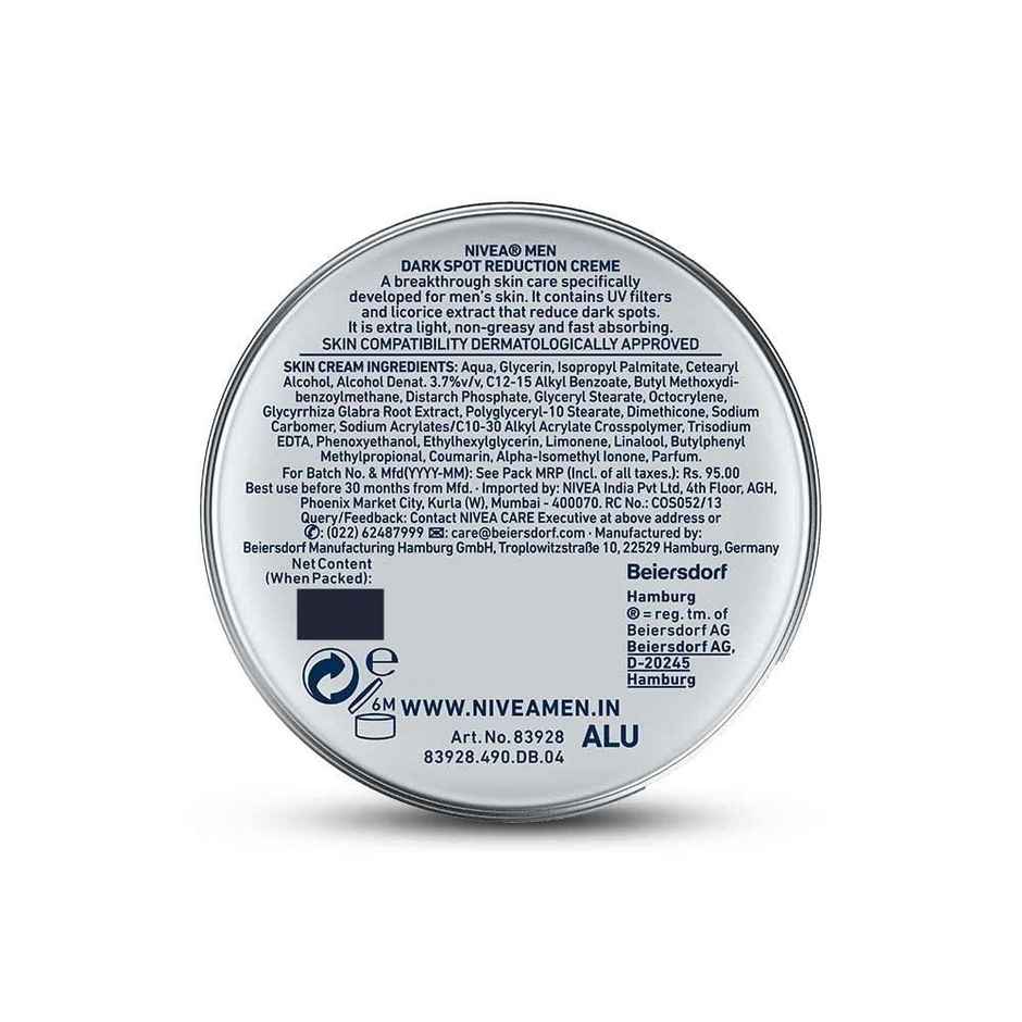 Nivea Men Dark Spot Reduction Face Cream (75ml) & Nivea Men Face Wash All In 1 Charcoal (100g) & Nivea Fresh Active Underarm Roll On 72H Protection (50ml) Combo