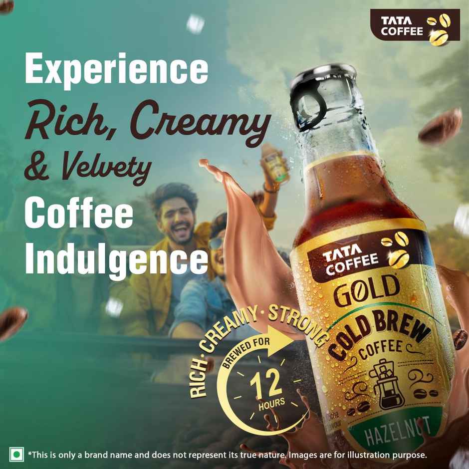 Tata Cold Brew Coffee, Hazelnut Iced Coffee, Rich & Creamy, Ready to Drink