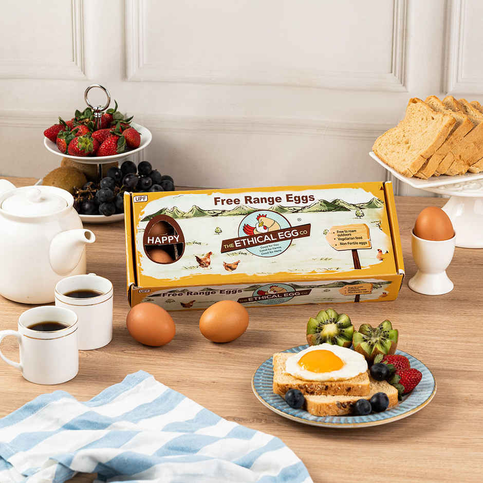 The Ethical Eggs Co. Free Range Eggs, 12 Pieces - Free to roam outdoors, Veg Feed, Non-fertile