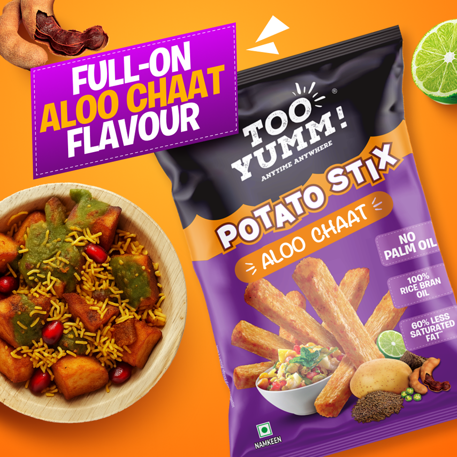 Too Yumm! Aloo Chaat Potato Stix | Munching Snack | On-the-Go Munchies