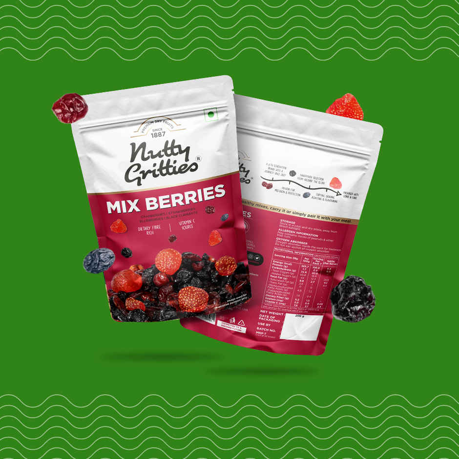 Nutty Gritties Premium Mix Berries - 4 in 1 Fibre-Rich Snack
