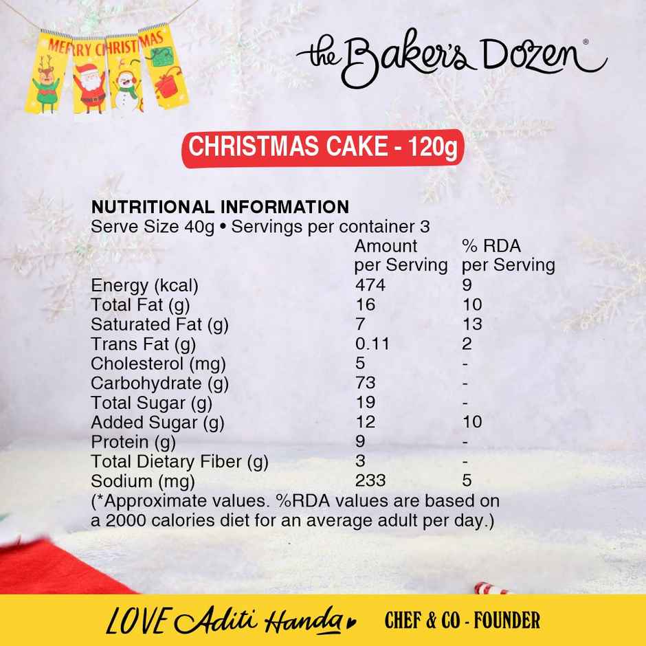 The Baker's Dozen Christmas Cake | Eggless/Veg