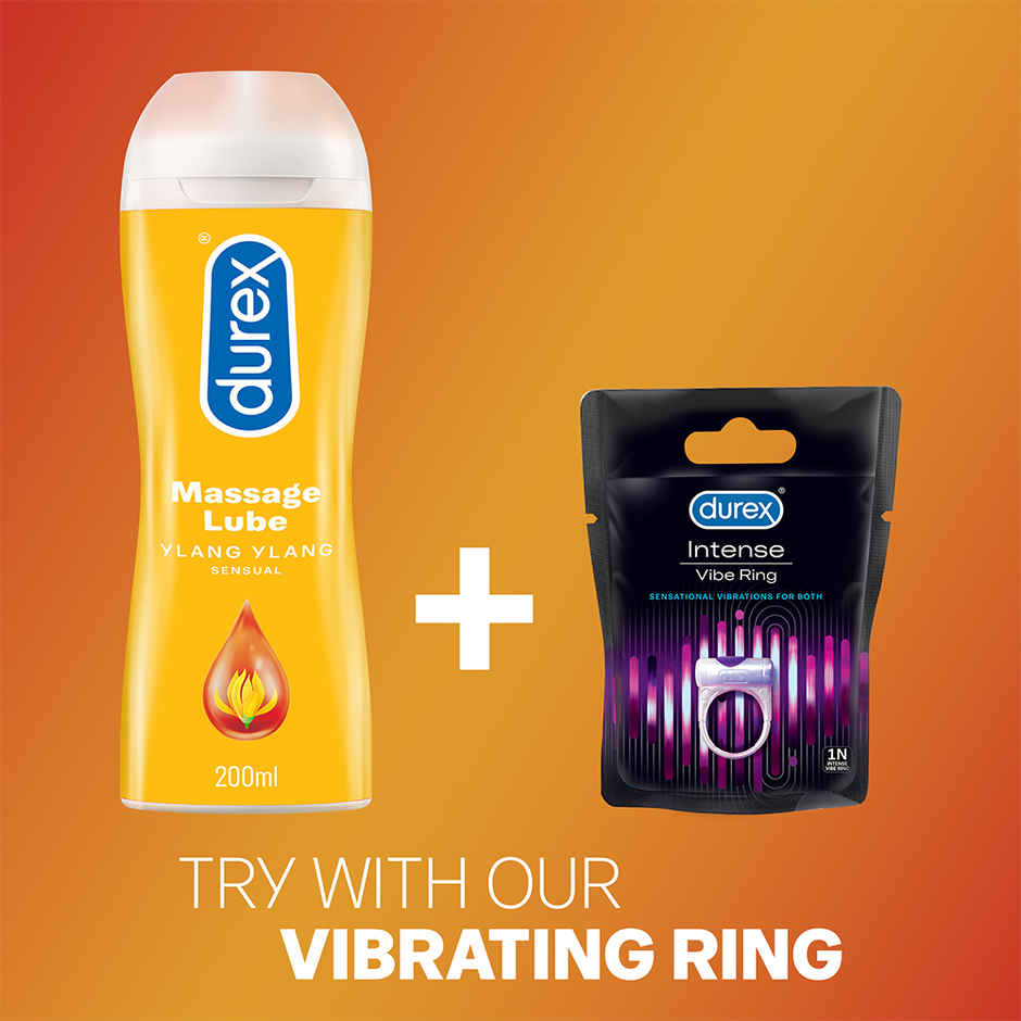 Durex Real Feel Condoms For Men For Real Skin On Skin Feeling Latex Free (3pc) & Durex Lube- Sensual- Water Based Lubricant (200ml) Combo