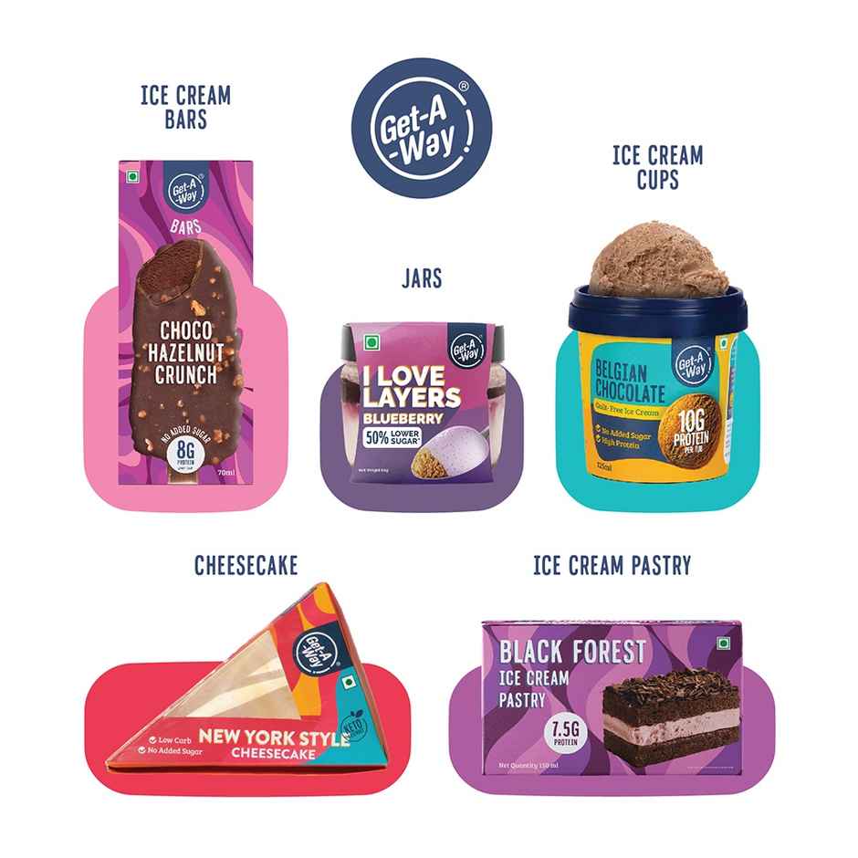 Get-A-Way Blueberry Cheesecake Jar  (80g) & Floweraura Signature Red Rose In Sleeve (1pc) Combo