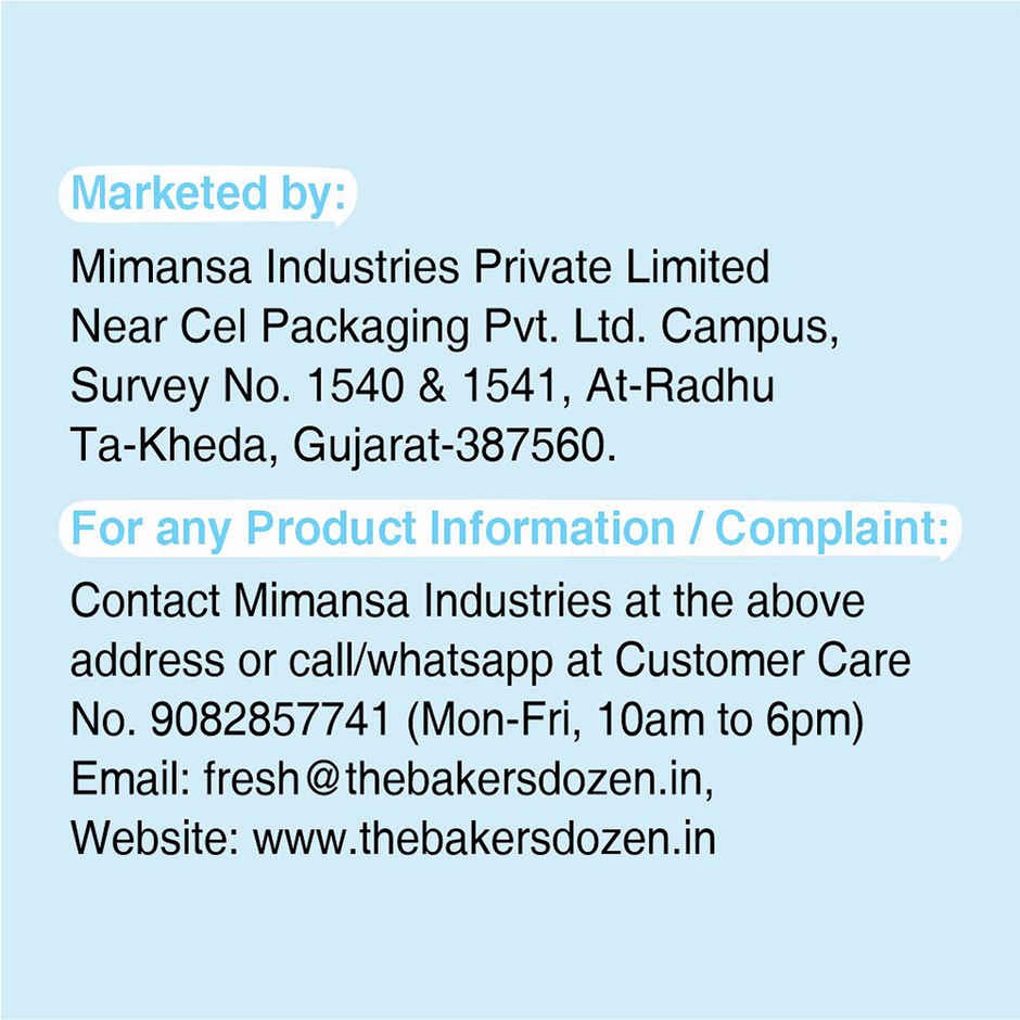 The Baker'S Dozen Zero Maida Donut Cake | Soft & Indulgent (42g) & The Baker'S Dozen Zero Maida Chocolate Brownie | Bakery Delight (55g) & The Baker'S Dozen Choco Chip Muffin | Soft & Chocolatey (45g) Combo