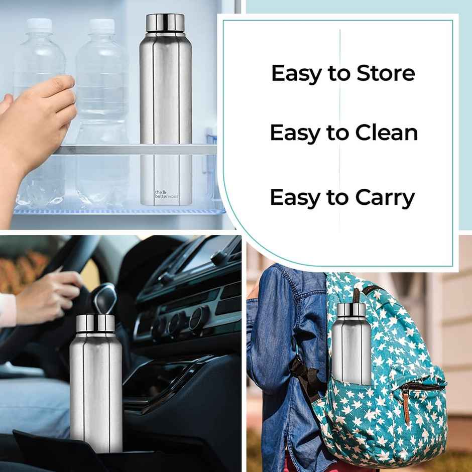 The Better Home Stainless Steel 1 L Water Bottle For Home-Silver