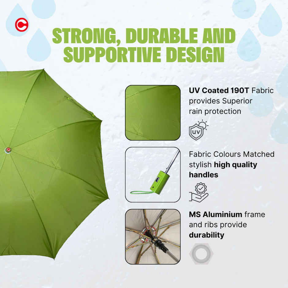 Citizen 21 Inch Mono Silver Umbrella - Lime Green
