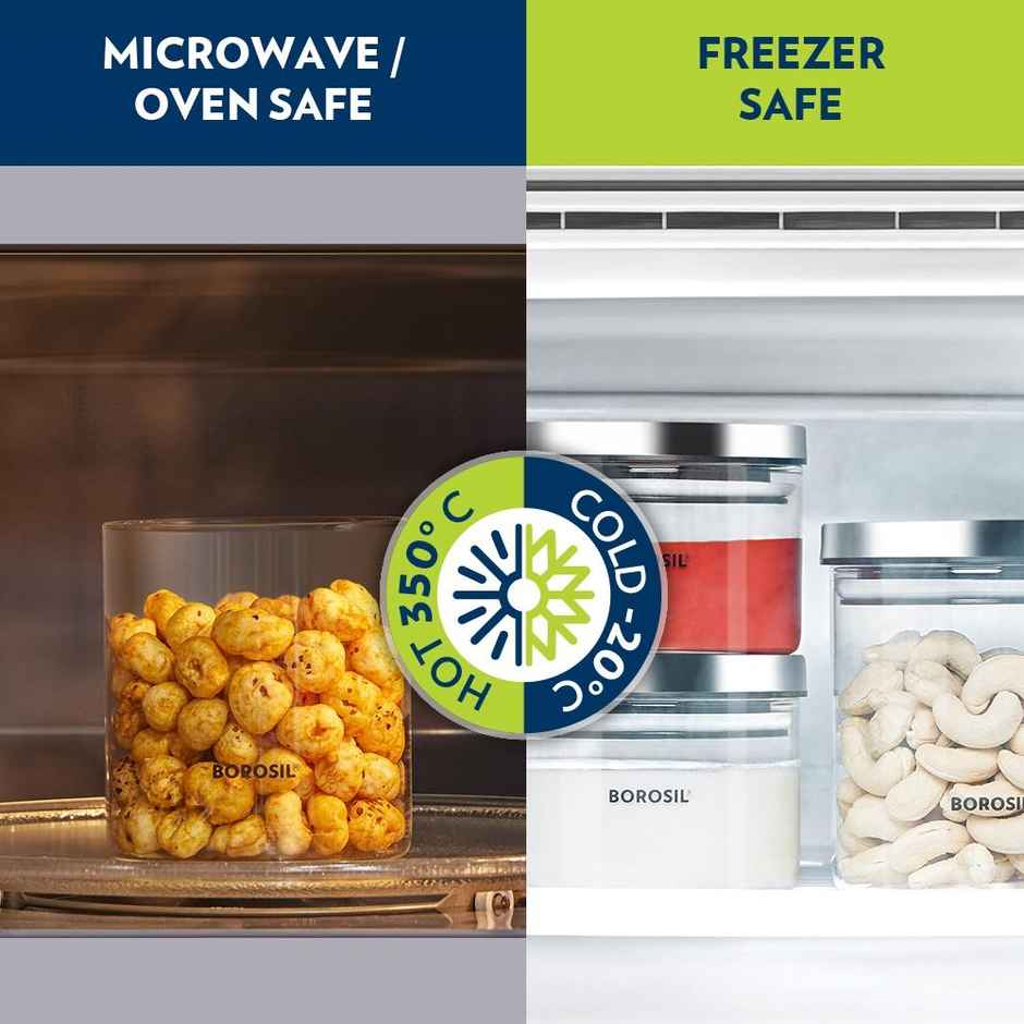 Borosil Classic Jar With Airtight Lid (1200 ml) | Borosilicate Glass