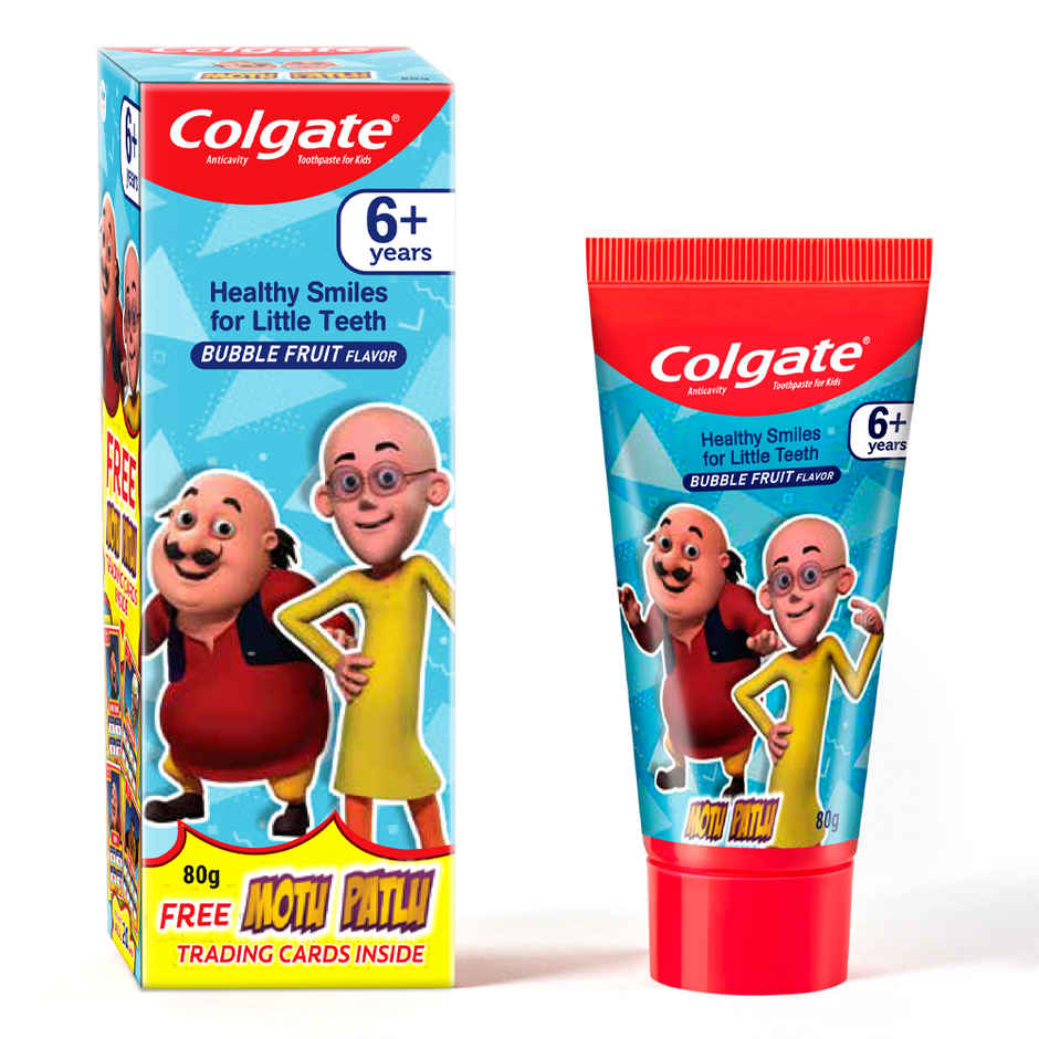 Colgate Kids Toothpaste for 6+ Years, Motu Patlu, Bubble Fruit Flavour, Gentle Protection