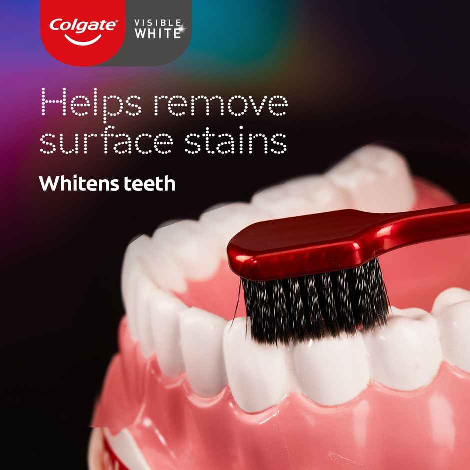 Colgate Visible White O2 Toothbrush (2pc) & Colgate Plax Peppermint Mouthwash (250ml) & Colgate Strong Teeth Anticavity Toothpaste (200g) Combo