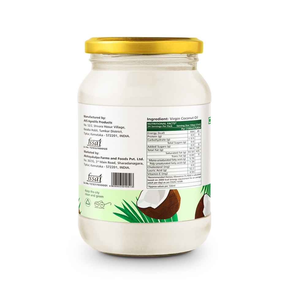 Akshayakalpa Organic Virgin Coconut Cold Pressed Oil | Multipurpose Nariyal Oil