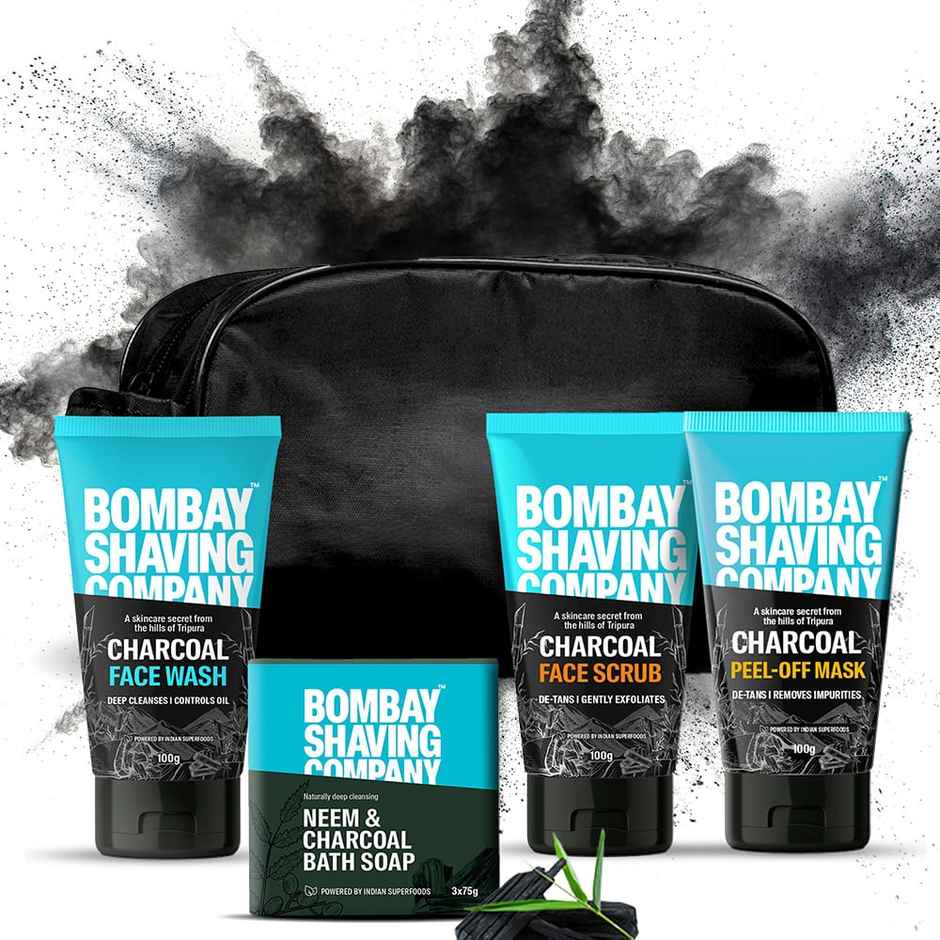 Bombay Shaving Company Activated Charcoal Facial Gift Kit For Men