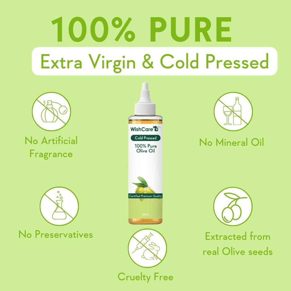 Wishcare 100% Pure Cold Pressed Olive Oil For Healthy Hair And Glowing Skin