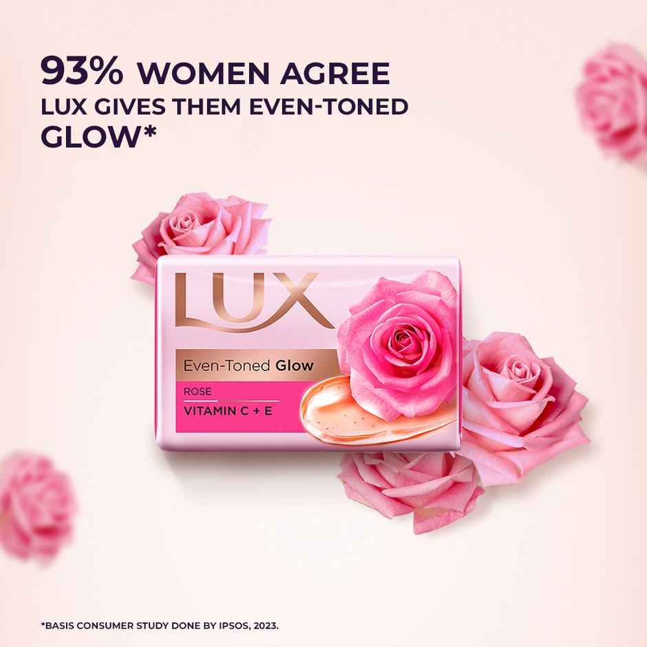 Lux Even-toned Glow Bathing Soap infused with Vitamin C & E For Superior Glow