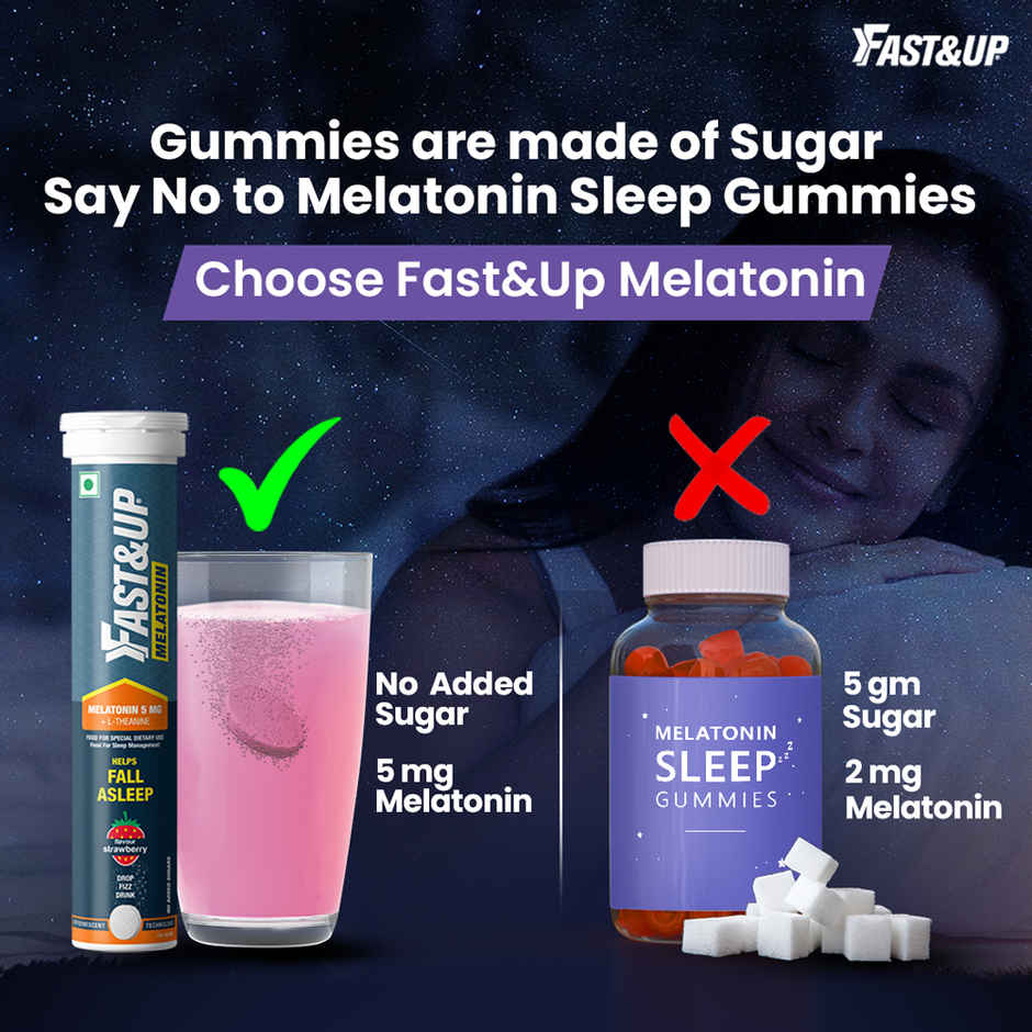Fast&Up Melatonin Sleep Supplement |Strawberry Flavour