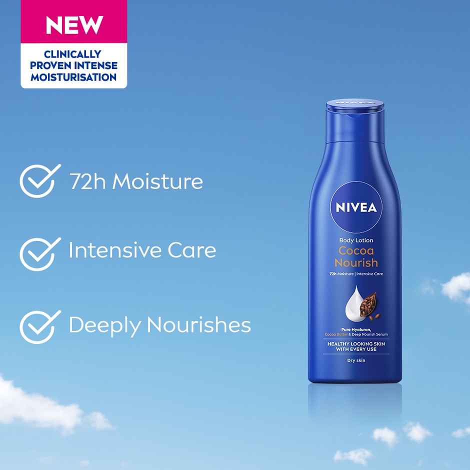 NIVEA Cocoa Nourish Body Lotion|Deep Moisture Serum|Non Greasy|Moisturiser For Very Dry Skin