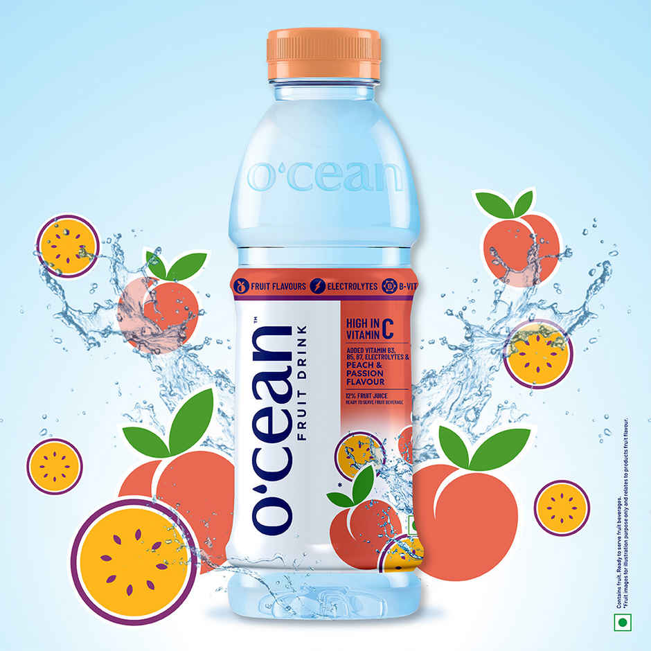 O'cean Beverages Peach and Passion Water Bottle